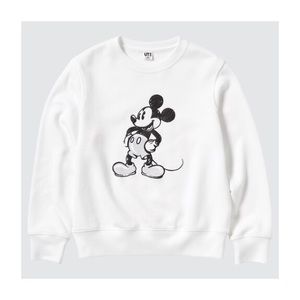 Uniqlo Kids x Disney Black & White Mickey Mouse Crewneck Sweatshirt Kids 11/12